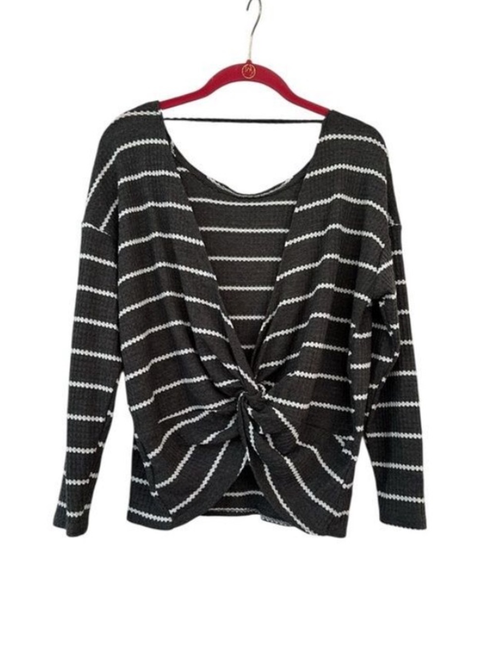 BKE Striped Backless Long Sleeve Knit Pullover Top NEW Size XS